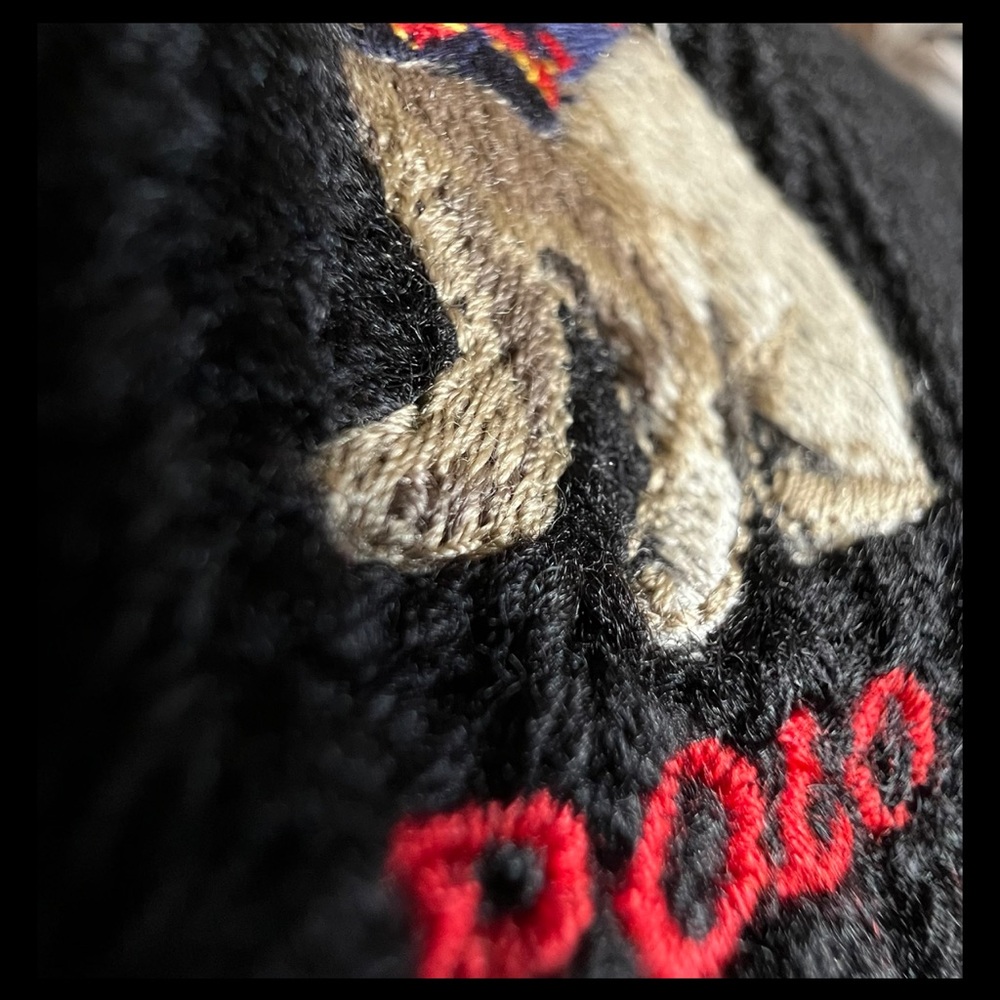 Polo Ralph Lauren French Bulldog Embroidered Rib-Knit Beanie / Polo Black / NWT - Picture 9 of 11